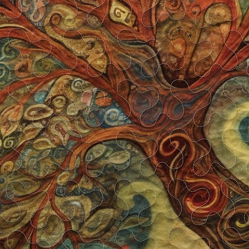 Miniatura 2 de Patrones de edredón personalizados del árbol de la vida, edredón del árbol de la vida, edredón tamaño King, árbol de la vida, edredón de 3 piezas