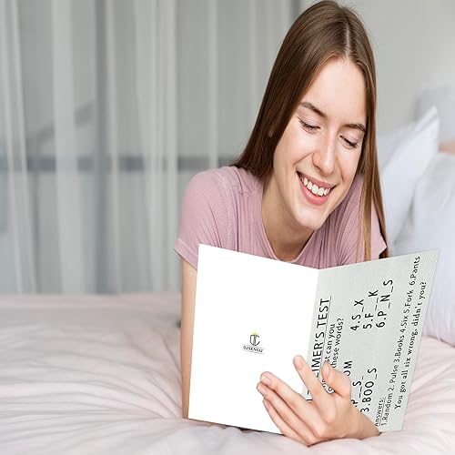 Miniatura 4 de OJsensai Tarjeta de prueba de Alzheimer travieso para mejores amigos, broma para adultos, regalos de cumpleaños para hija e hijo, tarjeta de