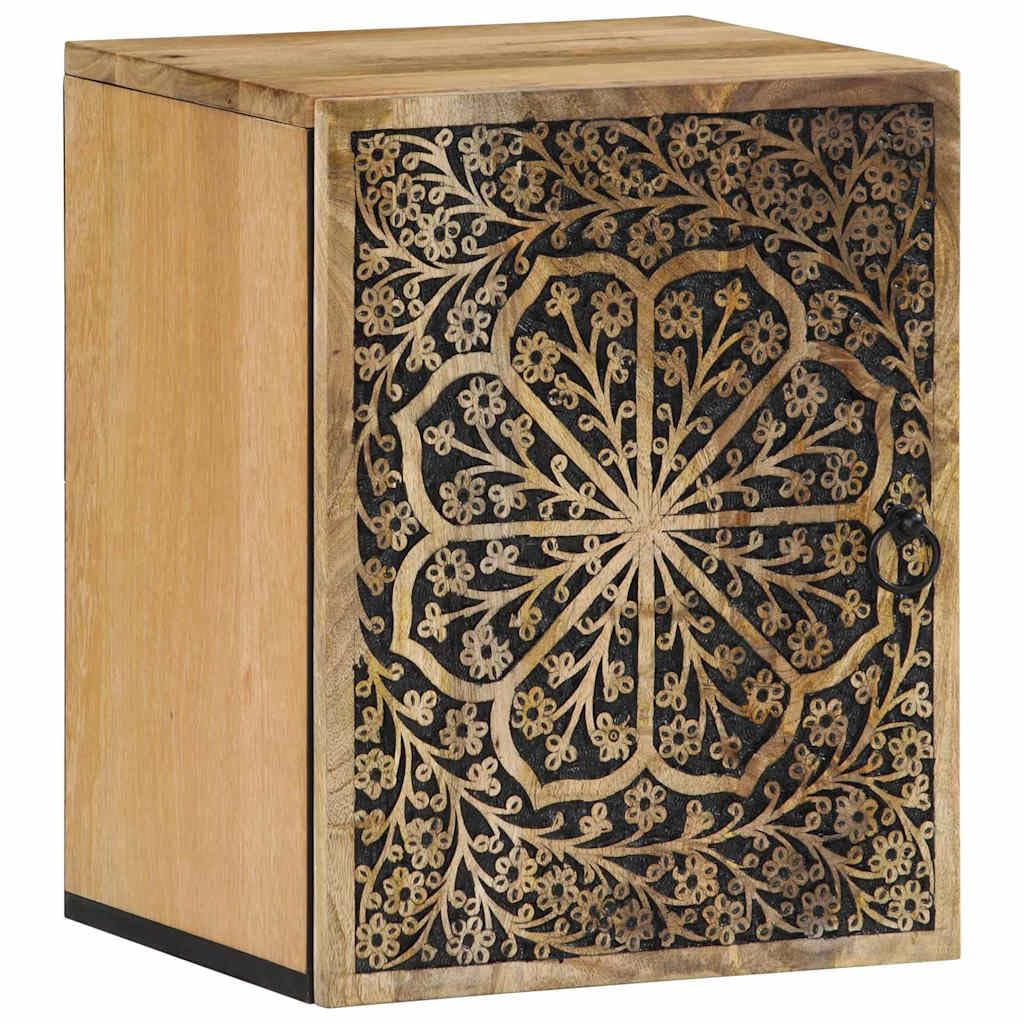 Armadietto da bagno sospeso, in legno massiccio di mango, 38 x 33 x