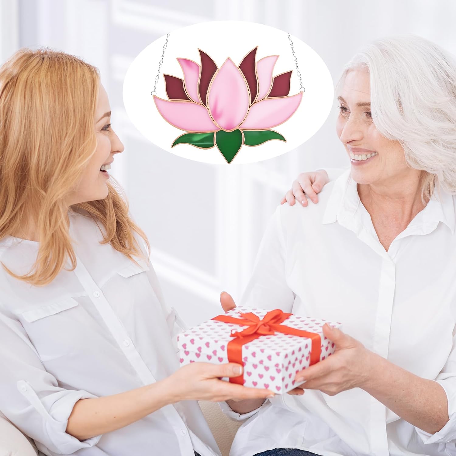 LemonRoad Unfinished Pre Cut Stained Glass for Adult Made Easy Stained Glass Craft with Solder Wire, Flux Brush for Home Birthday Party Decor(1 Set,Lotus Flower)