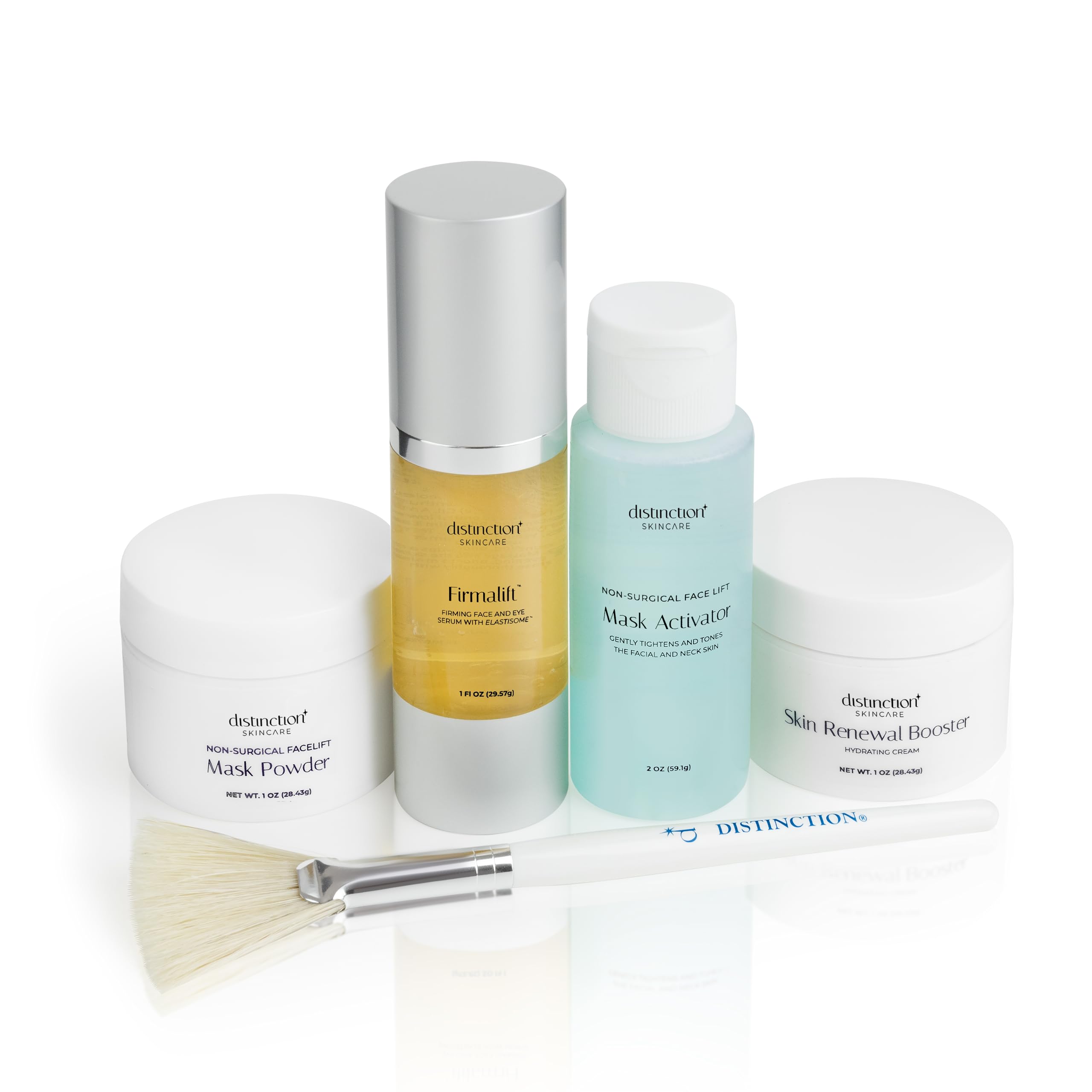 Distinction Non Surgical Face Lift Kit | Lifts, Tightens, Tones | Zawiera serum do twarzy i oczu, maskę w proszku, aktywator maski i pędzel