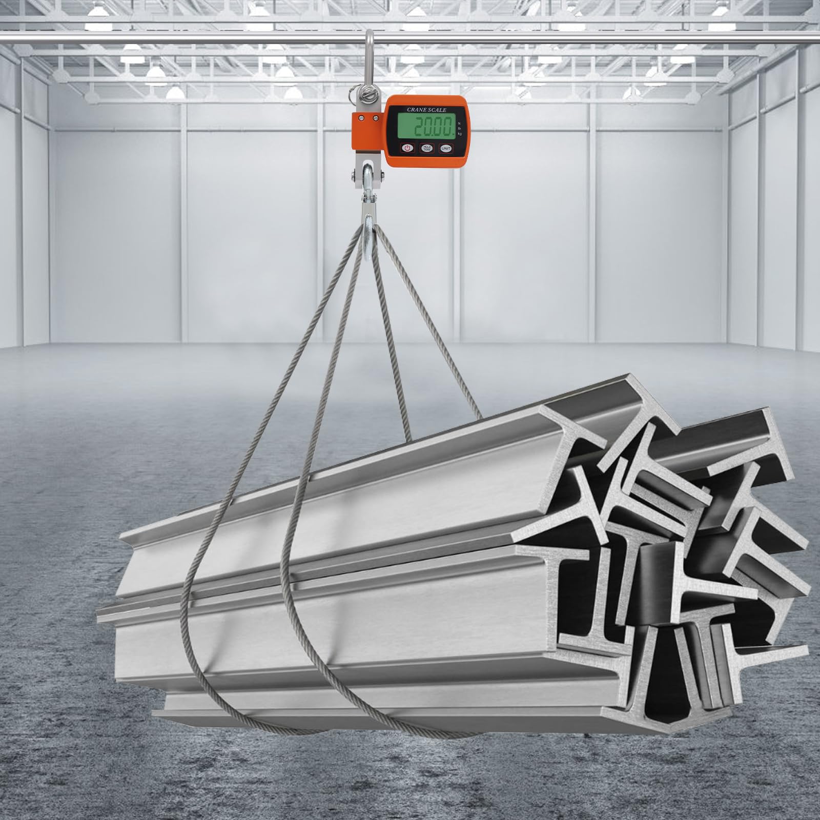 500kg Mini Federwaage Digitale Kranwaage Elektronische Hängewaage mit Präzisem Sensor 22x8x5cm Orange