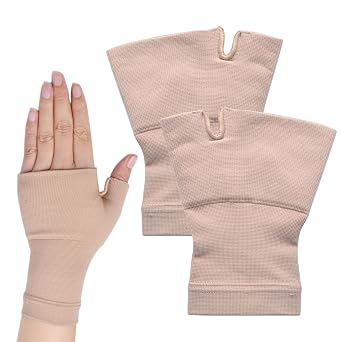 1 Pair Wrist Thumb Support Sleeve,Compression Gloves for Women and Men,Wrist Supports,Comfort and Stability,Wrist Supports for Arthritis,Carpal Tunnel,Sprain, Sports,Joint Pain Beige, M