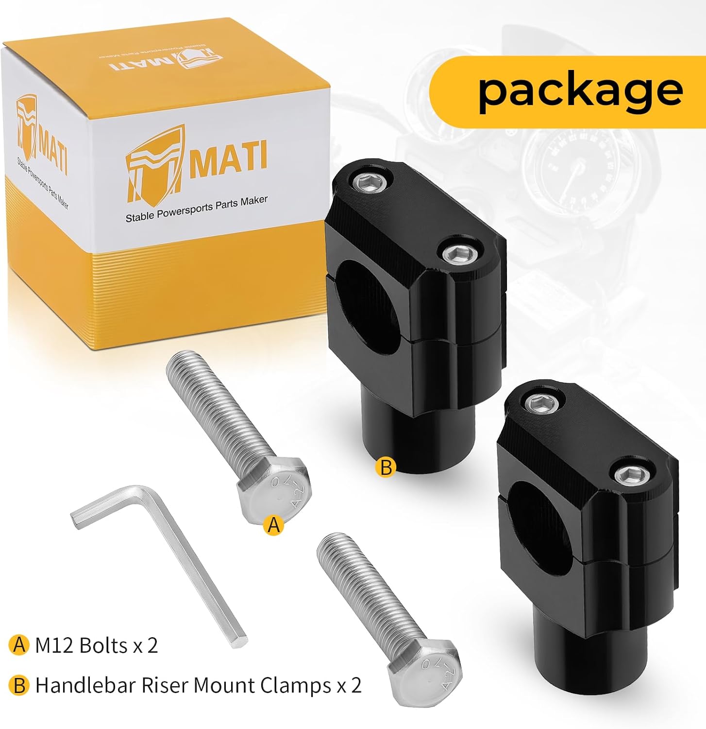 M MATI Heavy Duty 1 Inch Aluminum Alloy Motorcycle Handlebar Risers for All Motorcycle Guzzi Stelvio Suzuki Honda Can-Am Yamaha Handlebar 1"