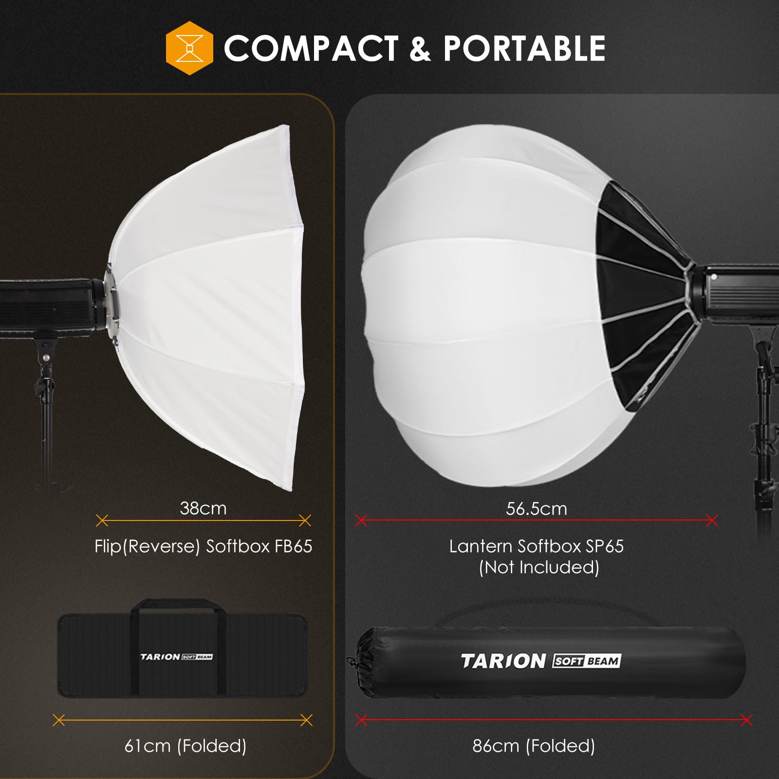 TARION Collapsible Softbox With Bowens Mount - 26in/65cm | FindTheDeal - View #8