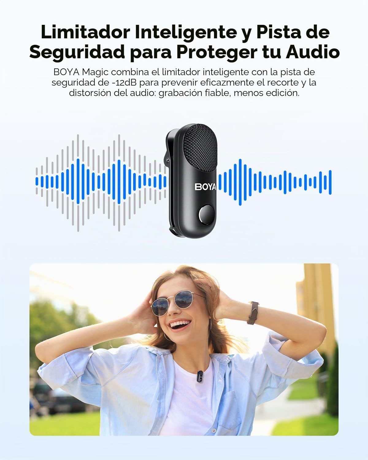 BOYA Magic Mini micrófono de Solapa inalámbrico para teléfono móvil (2TX+3RX), 48 kHz/24 bits, 30 Horas, para iPhone/Android/PC/Cámara Vlogs, entrevistas, Youtube TikTok livestreaming