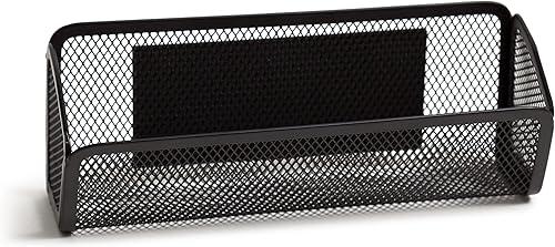 Miniatura 7 de U Brands Kit de organización de casilleros de malla negra, incluye taza magnética, estante plegable y contenedor, 3 piezas