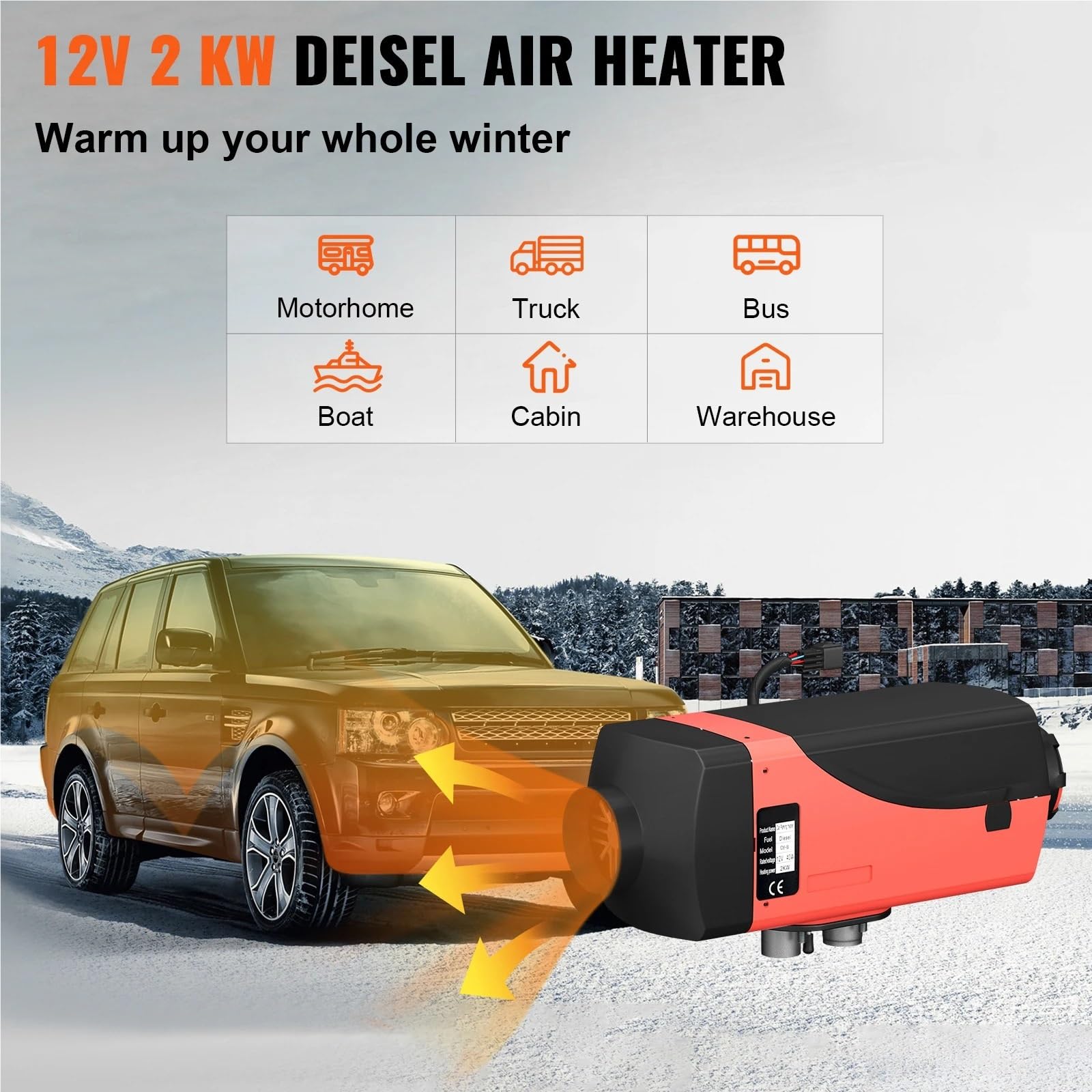 napędowego All-In-One 12 V 2 KW Nagrzewnica Powietrza Na Olej Napędowy Nagrzewnica Postojowa Nagrzewnica Powietrza Na Olej Napędowy Z Niskim Poziomem Hałasu Przełącznikiem