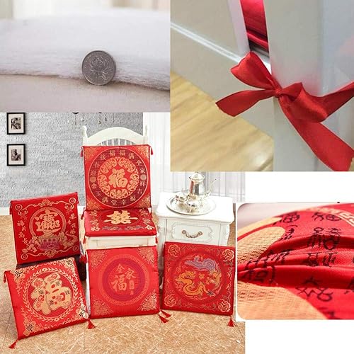 Miniatura 2 de Phoenix Wonder Cojín de silla clásico chino Cojín cuadrado de la silla del cojín de la boda del cojín chino de la rodilla del cojín de la boda, D22