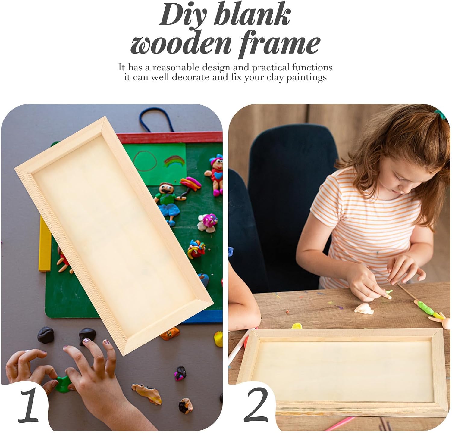 Healifty 3pcs DIY Picture Frame Wooden Canvas Frames for Children