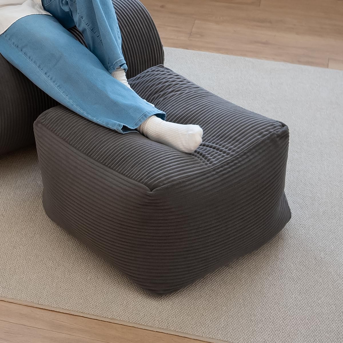 Amazon.co.jp: フレックス販売 ビーズクッション 日本製 オットマン