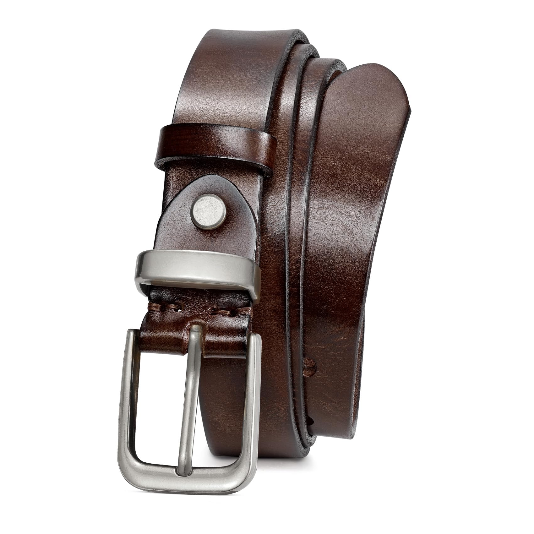 JASGOOD Women Belt Genuine leather Belt with Vintage Metal Buckle Ladies Full Grain Leather Belt for Jeans Pants