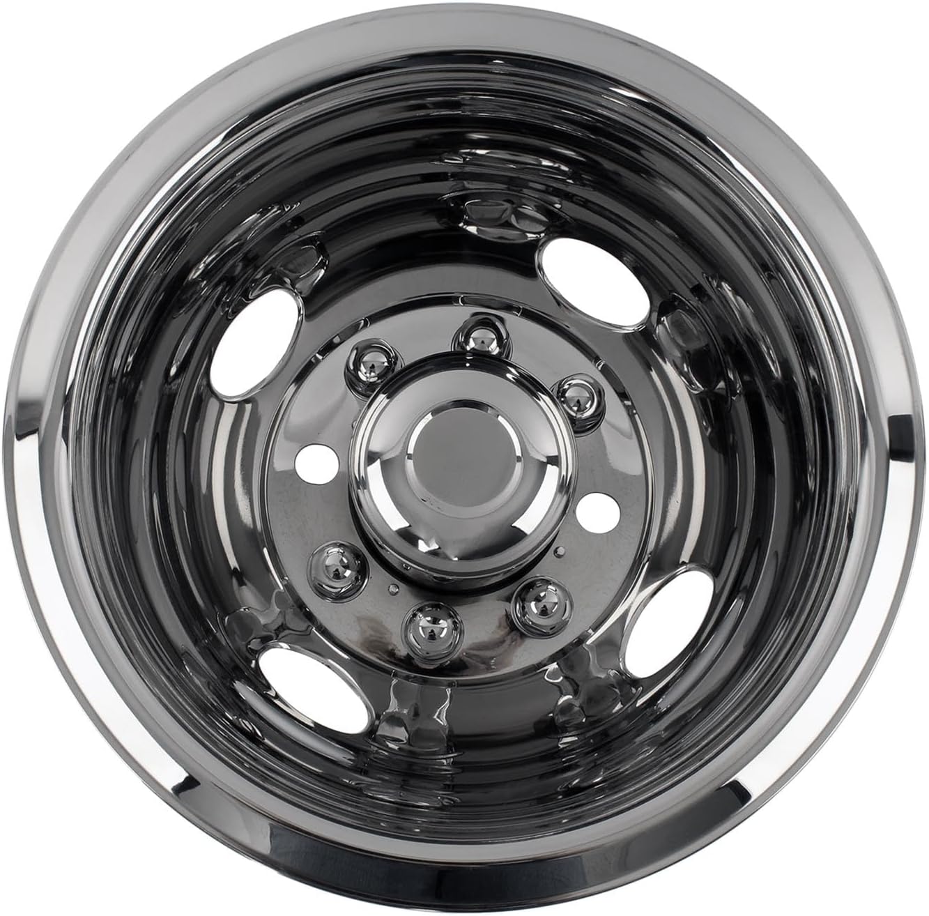 16" Diameter 8-Lug Dual Wheel Simulator Polished Stainless Steel Bolt-On - NF12