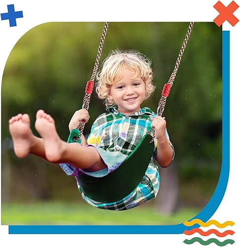 Miniatura 6 de Shappy 6 asientos giratorios resistentes con cadena de 79 pulgadas para árboles de patio trasero, columpios de cuerda de nailon, accesorios de patio