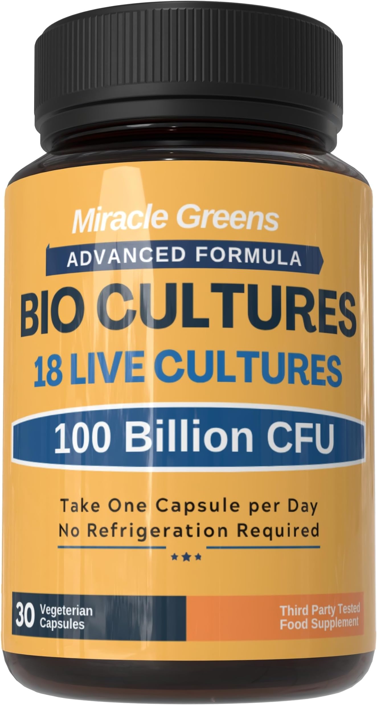 100 Billion CFU Bio Cultures โ 18 Live Strains โ 1 Daily Capsule | Lactobacillus Acidophilus, Casei, Bifidobacterium and More - High Strength for Digestive Health & Regularity | Made in UK