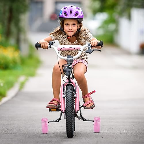 Miniatura 6 de Ruedas de entrenamiento para bicicleta, par de ruedas traseras resistentes con estabilizadores, kit montado para niños y niñas, bicicletas de una