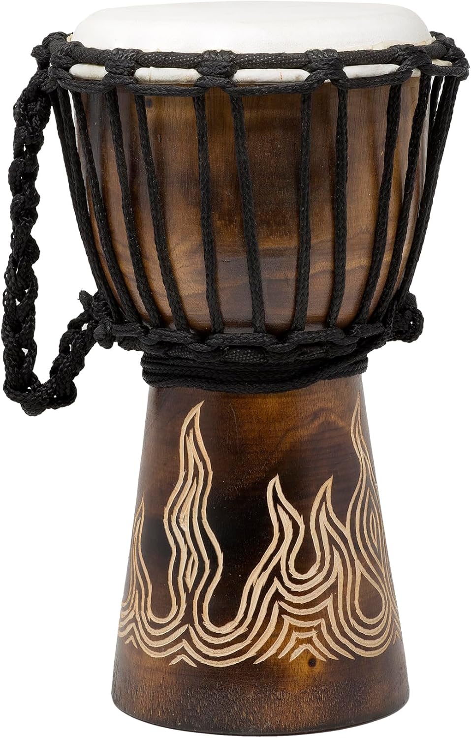 Handcrafted Djembe Drums - Carved Flamme Collection - Authentic Sound- Perfect for Beginners and Pros - Unique Music Gift, 10" 12' 16" 20" 24" tall. (20 inch)