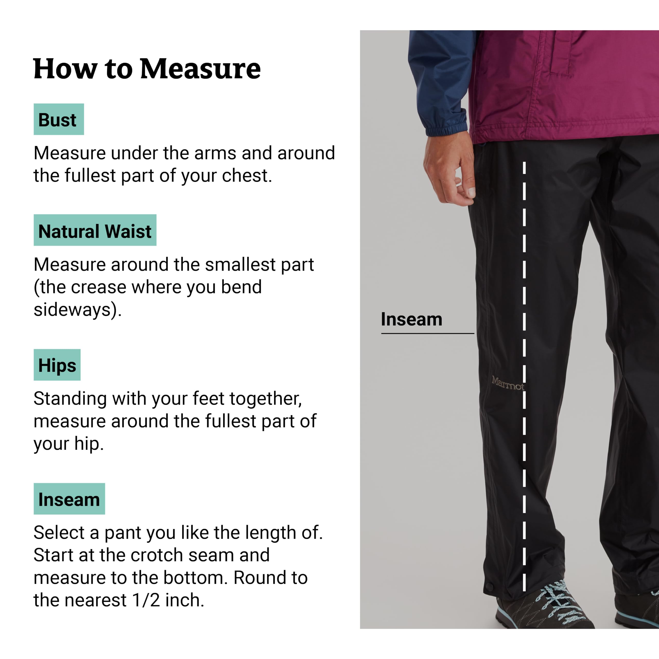 Marmot Damen wasserdichte Regenhose, Winddichte Wanderhose, atmungsaktive Regenkleidung zum Wandern und Trekking Wm's Precip Eco Full Zip Pant