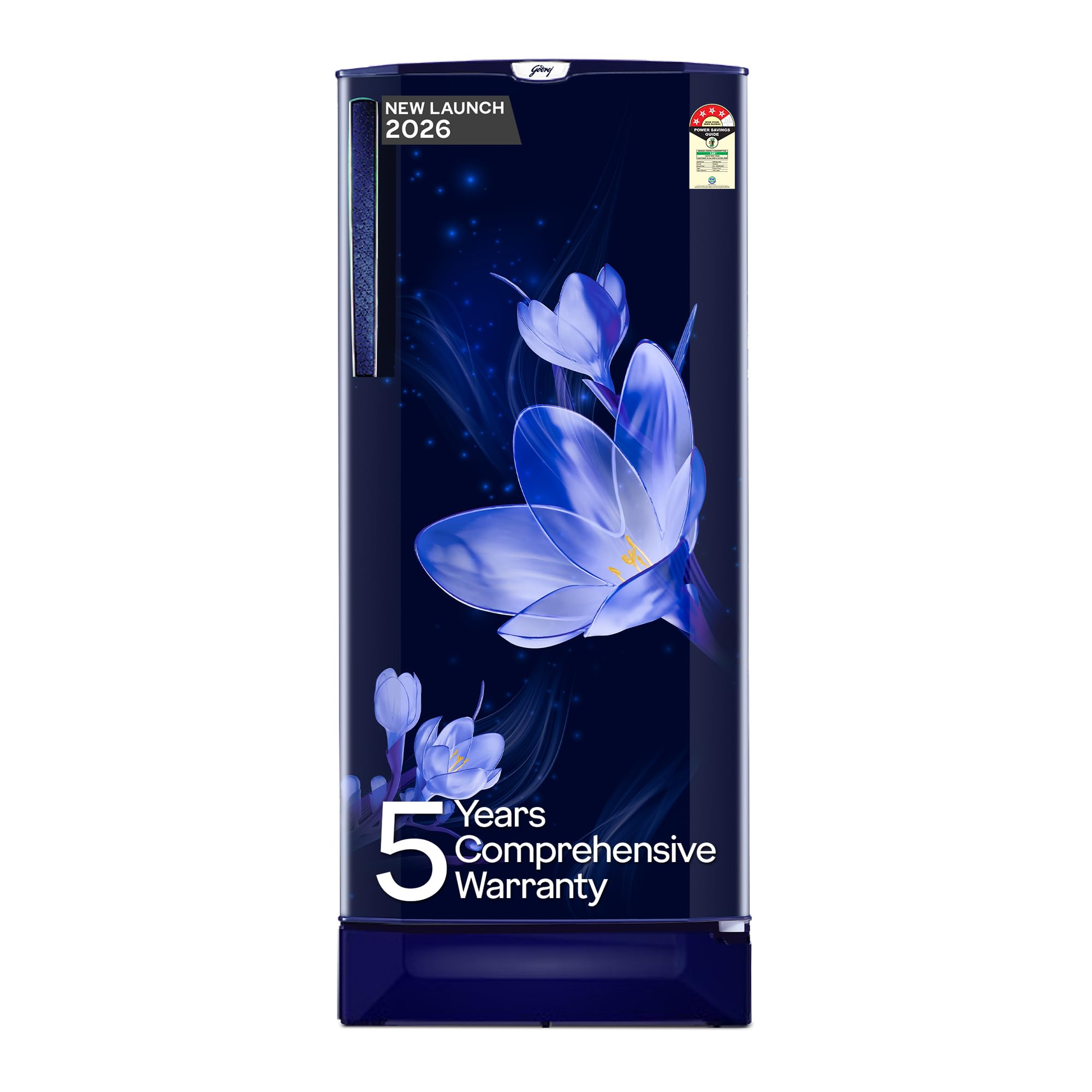 Godrej 185 L 4 Star Single Door Refrigerator with Turbo Cooling Technology, Toughened Glass Shelves & 5 Years Warranty (RD 195DN TAI MY BL, Mystic Blue)