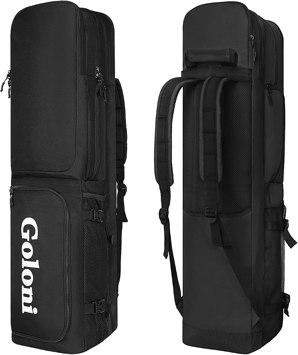 Bolsa de hockey sobre césped de 4 palos con correas para los hombros, mochila para palos de hockey sobre césped con compartimento para zapatos