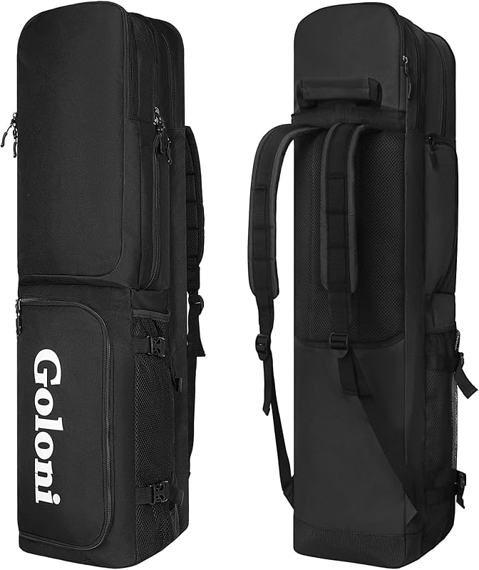 Bolsa de hockey sobre césped de 4 palos con correas para los hombros, mochila para palos de hockey sobre césped con compartimento para zapatos