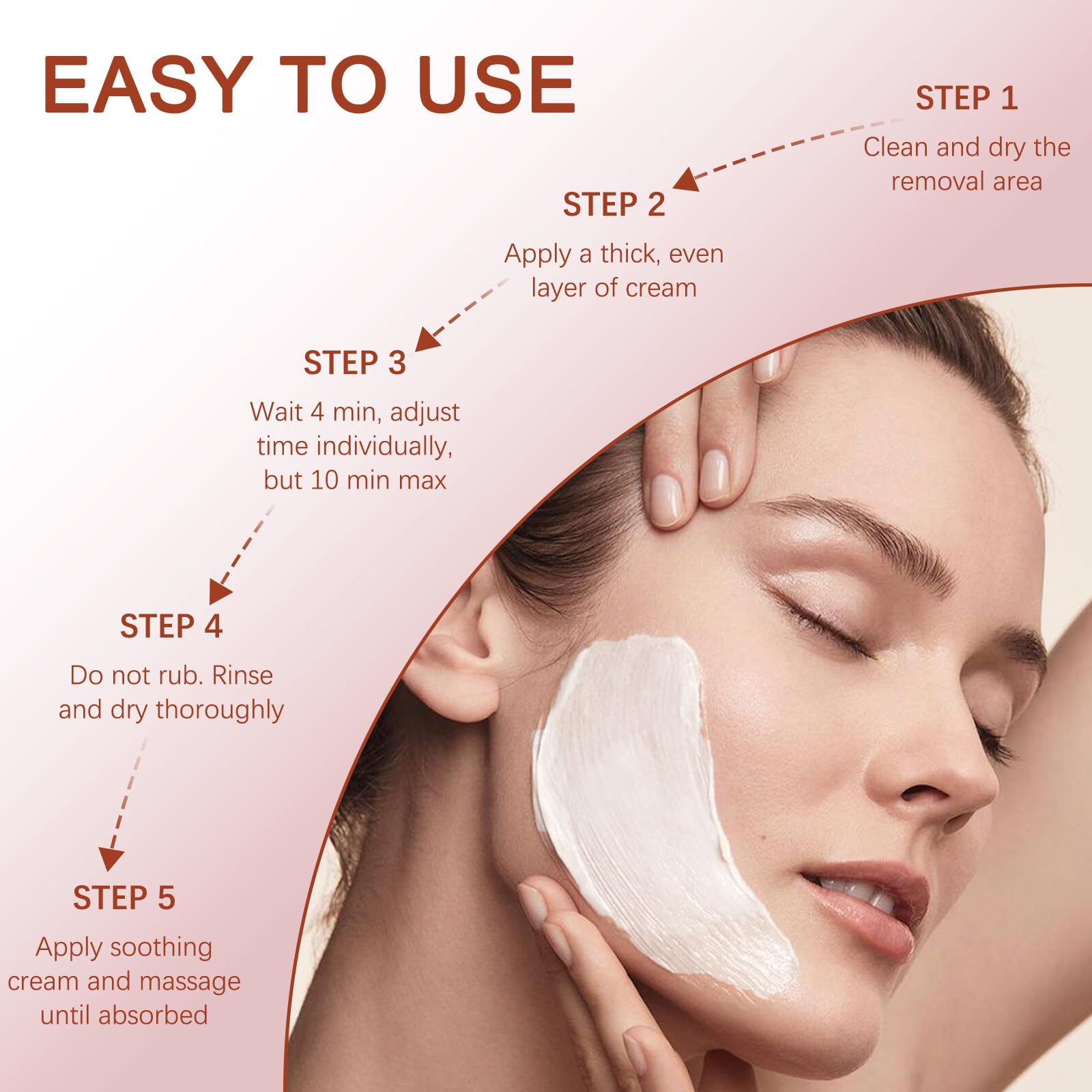 Kit de crema de depilación facial para mujeres – Crema calmante depilatoria y post cuidado, 4 minutos sin dolor e impecable, fórmula vegetal suave para pieles sensibles 7