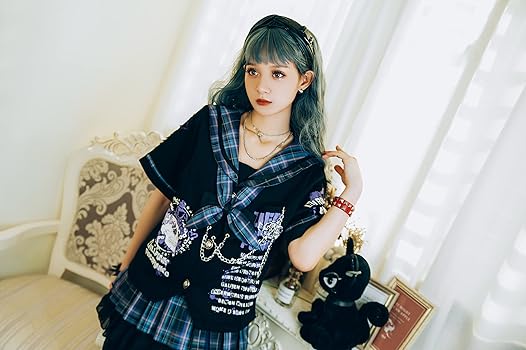 Amazon | Jillpunkパンク地雷少女 タータン柄 鎖チェーン