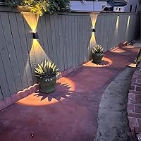 Vista 6 de LUHLEE Luces solares de pared para exteriores, apliques de pared de 2000 mAh, 3000 K, iluminación de arriba y abajo, luces solares impermeables IP65