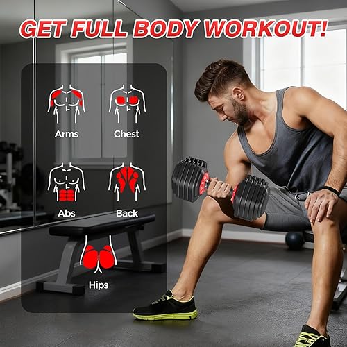 Vista 8 de Adjustable Dumbbells Set of 2, Durable Weights Dumbbells Set, 10 in 115 in1 Weights Set with Anti-Slip Grip, Fast Adjust Gym Equipment Space Saving