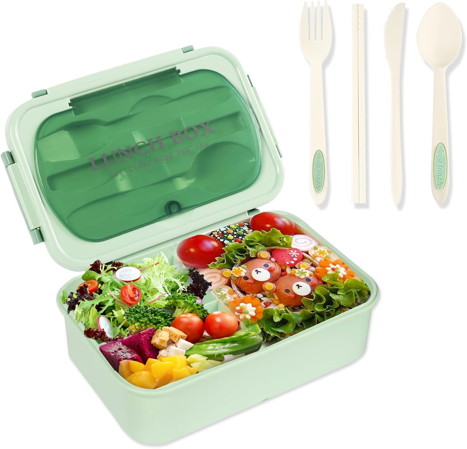 JETOP Bento Lunch Box, 1200ml Lunch Box Adults with Cutlery