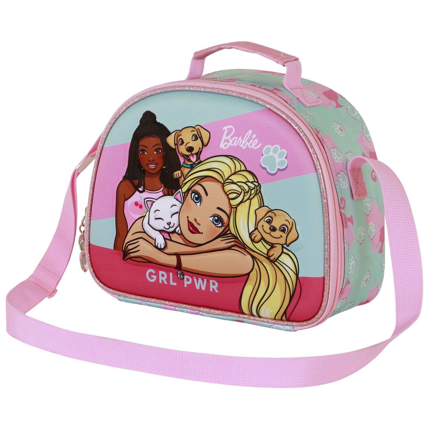 Karactermania Barbie Pets-3D Lunch Bag, Pink, 26 x 20 cm
