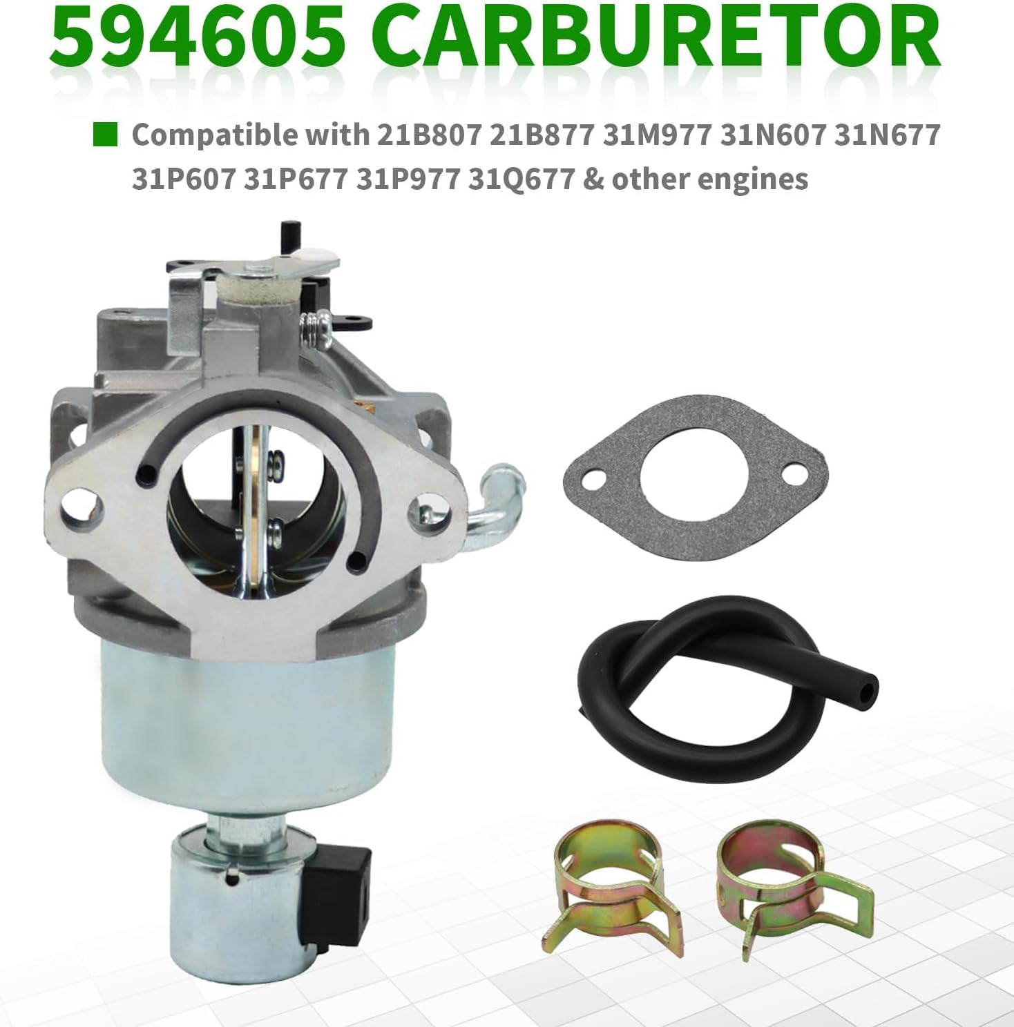 594605 Carburetor with Gaskets Kit Replacement for 17.5 14Hp - 18Hp Engine 594605 792768 591734 594603 Carb Single Cylinder Engine