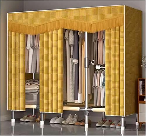Miniatura 17 de large closets Large Closet Metal Steel Rack Clothes Closet with Clothes Rail Closets for Bedroom Thick Cloth Portable Wardrobe Closet Space-saving
