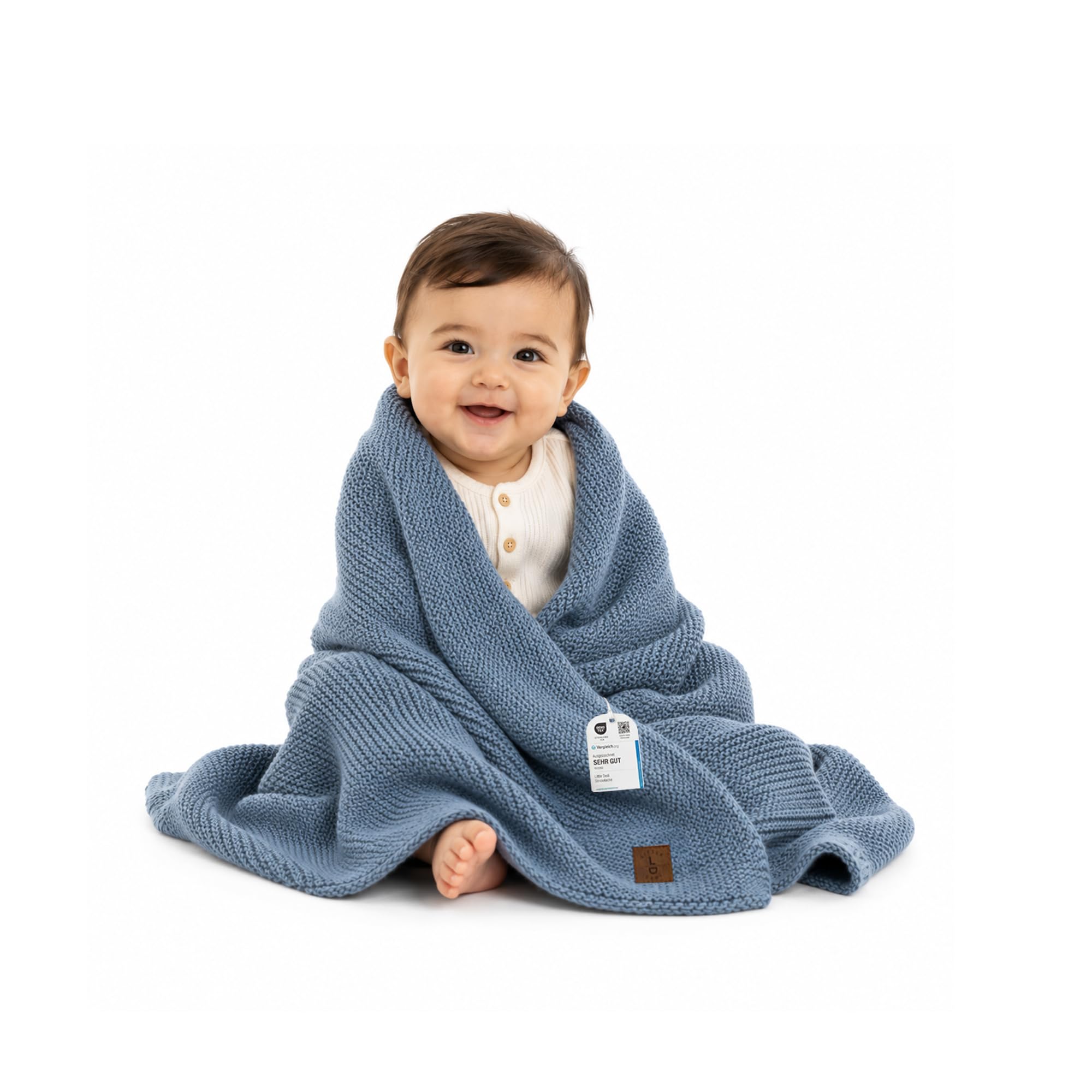 Alina Baby miękki koc z dzianiny, 80 x 100 cm, przydymiony, miękki i oddychający, certyfikat Oeko-Tex, lekki i przytulny – idealny dla noworodków, małych dzieci, do łóżeczka dziecięcego