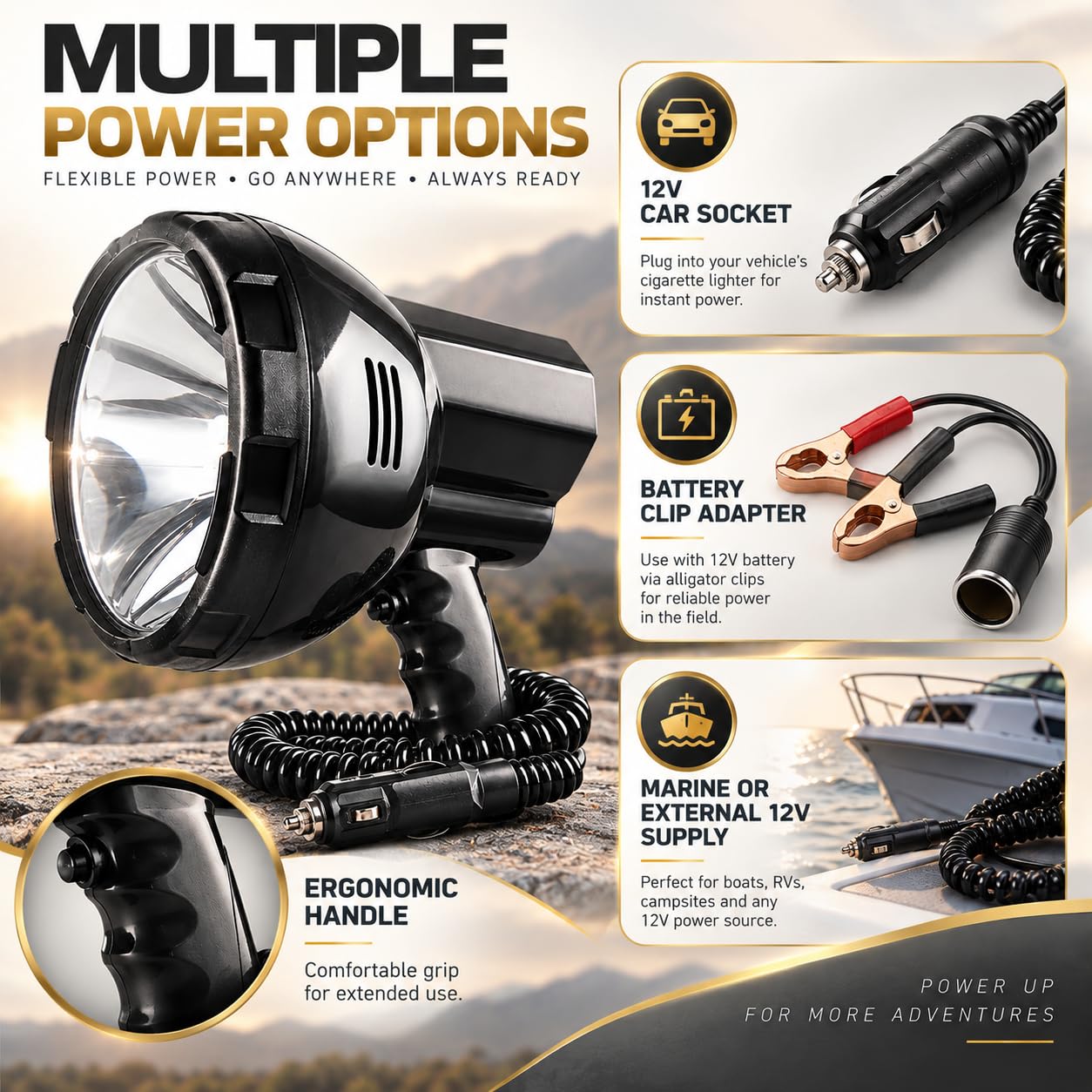 12V HID Xenon Latarka, Szperacz Dalekiego Zasięgu Outdoor 220W