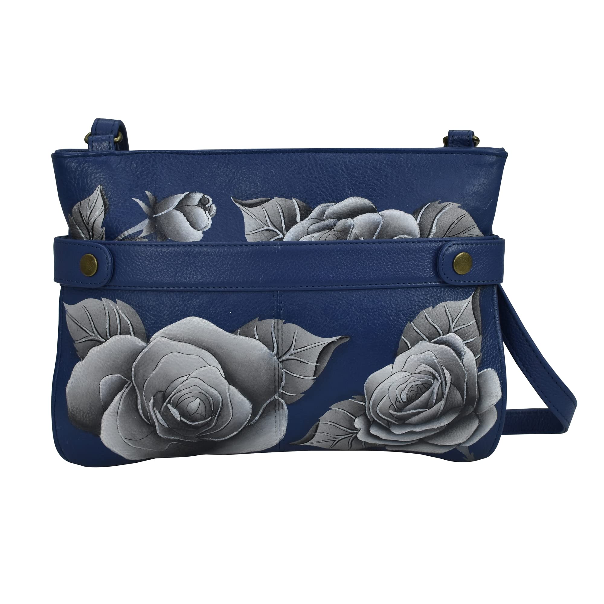 Anna by Anuschka Women's Original Hand-Painted Genuine Leather Medium Crossbody