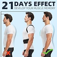 Vista 2 de Corrector de postura de espalda para hombres y mujeres, cinturón de soporte ajustable para enderezar la espalda, mejora la postura, soporte