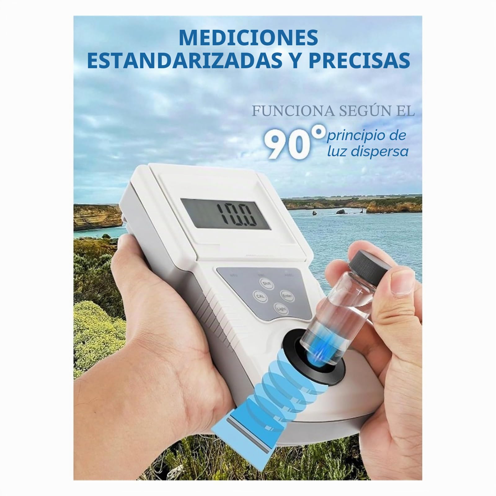 Medidor de turbidez, Turbidímetro, medidor de turbidez de agua digital portátil, de acuerdo con el estándar ISO7027, precisión 0,1 Para análisis de agua
