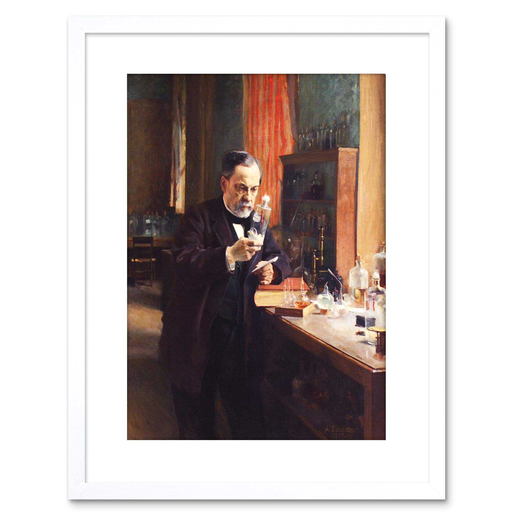 Wee Blue Coo PAINTING EDELFELT CHEMIST LOUIS PASTEUR SMALL FRAMED ART PRINT F97X13295