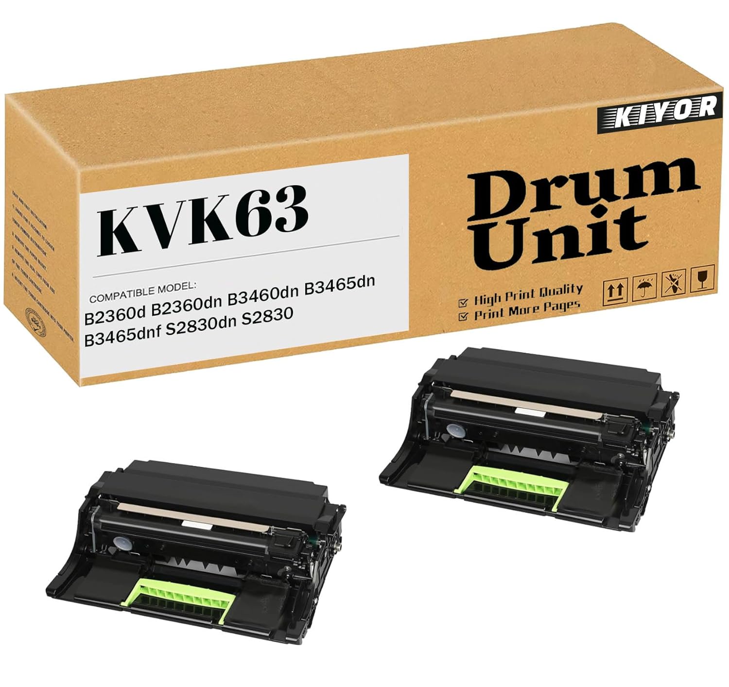 KVK63 Drum Unit Compatible for Dell B2360 Imaging Unit for B2360d B2360dn B3460dn B3465 B3465dn S2830 S2830dn Printer