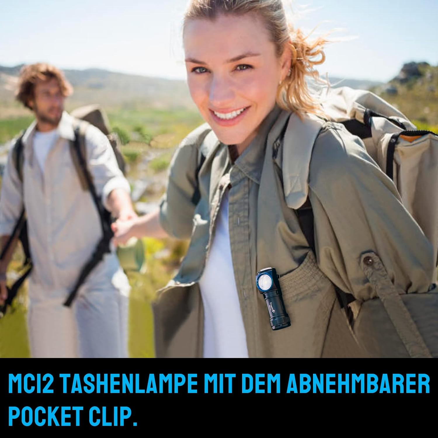 TrustFire MC12 Forlygteamp with detachable pocket clip