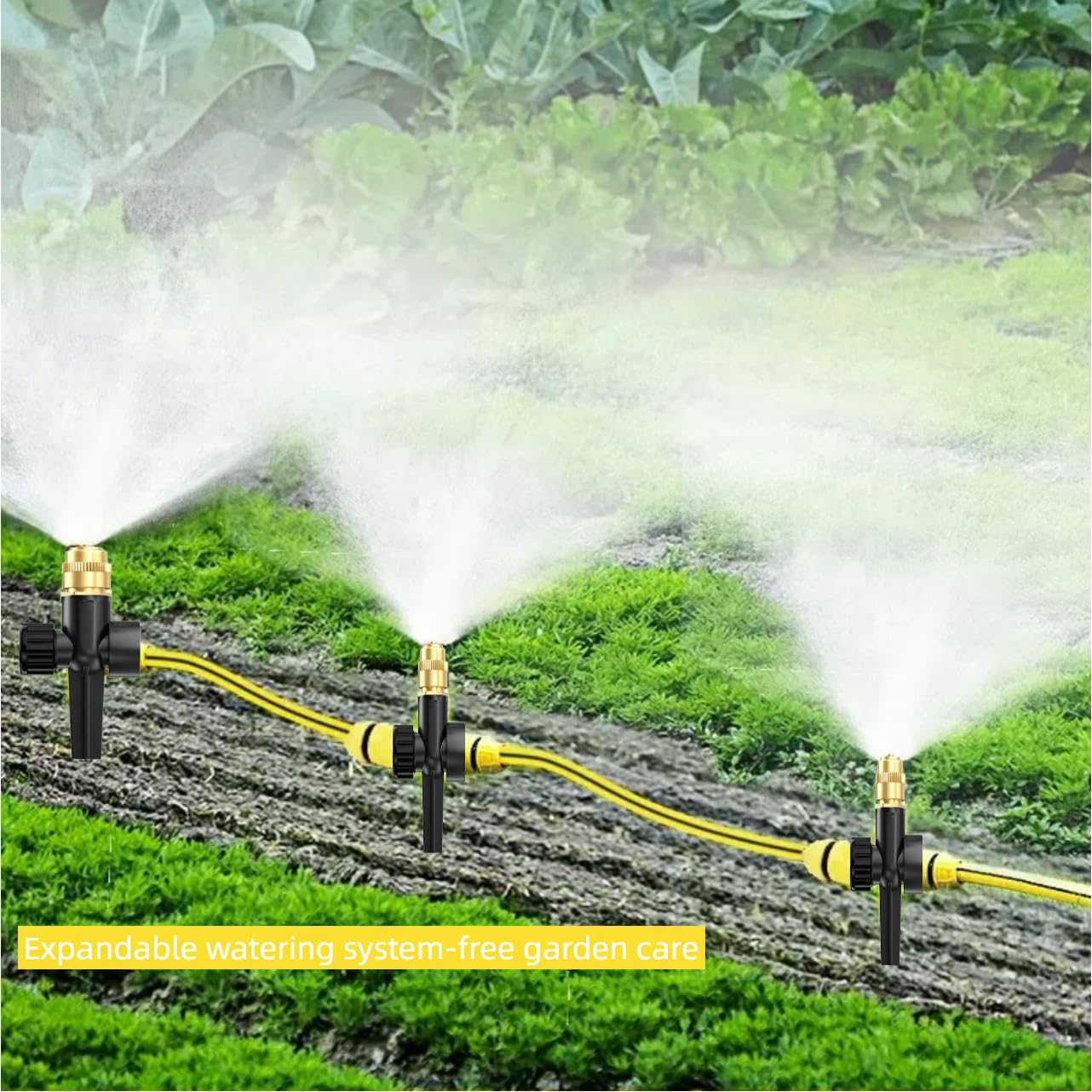 Metall-Rasensprinkler für Hof, 3 Stück, automatischer Garten-Wassersprinkler auf Spike-Basis, verstellbare Messingsprinklerdüse, 360 Grad, große Flächenabdeckung für Rasen, Gras, Terrasse