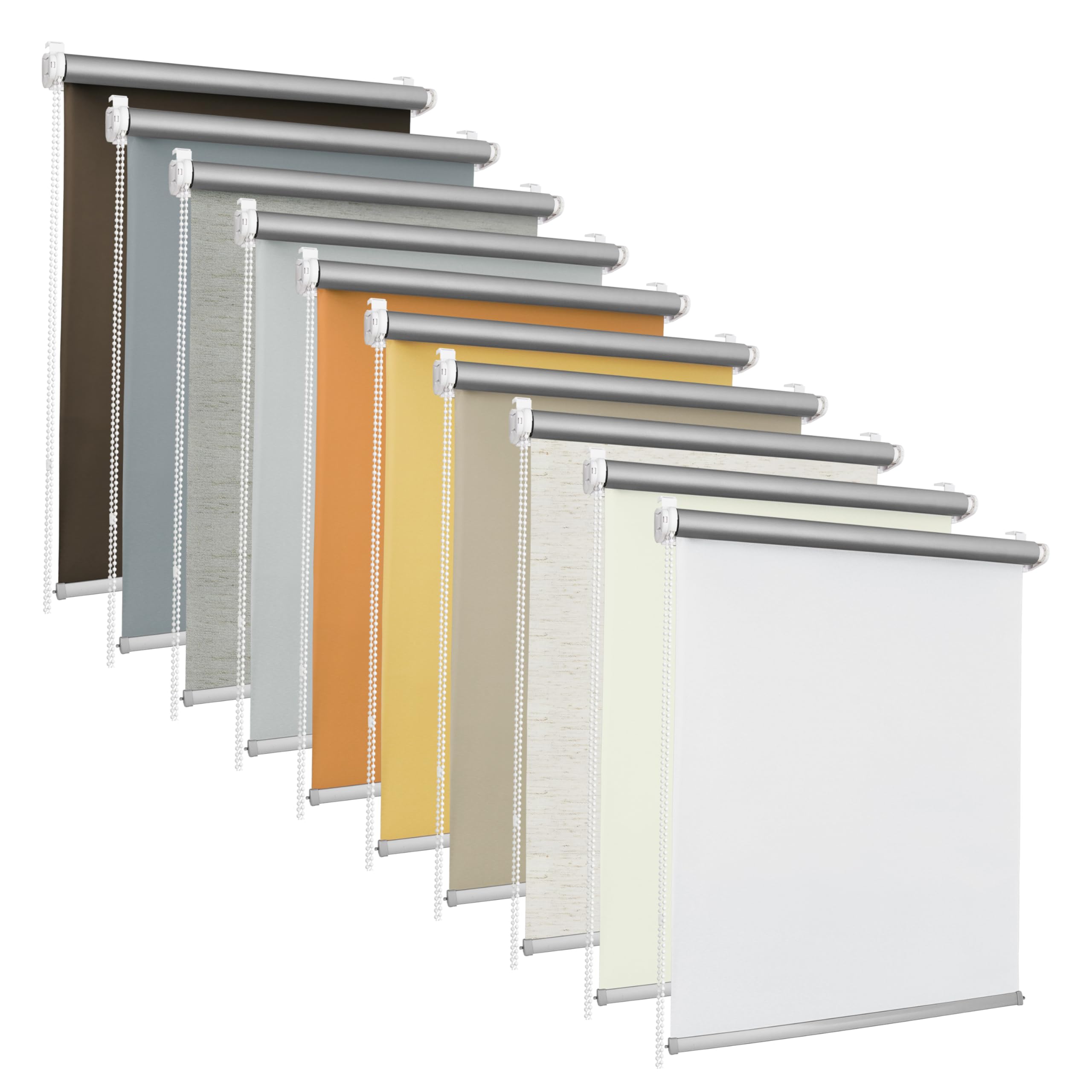 Store occultant Thermique Klemmfix sans perçage - 85 x 150 cm Gris mélangé - Store de fenêtre, Store à tirage latéral, Protection Solaire, Brise-Vue, Anti-Éblouissement
