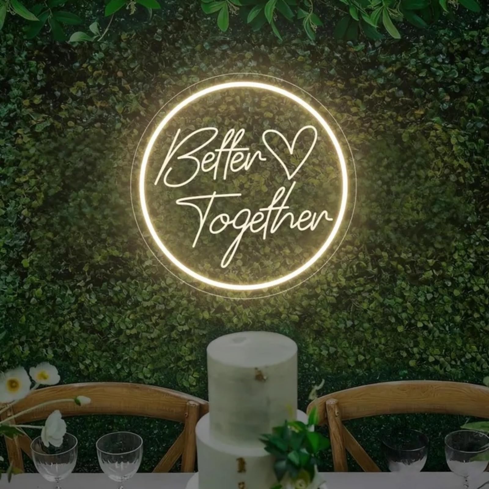 Better Together Neon Sign for Wall Decor, LED Wedding Sign, Neon Light Signs for Wedding Engagement Party Home Bedroom Bar Birthday Wall Art Decoration