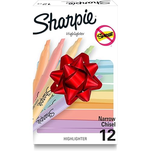 Sharpie Pocket Highlighters, Mild Pastel Colors, Assorted, Chisel Tip, 12 Count - School, Home, and Office Use, Teacher Supplies