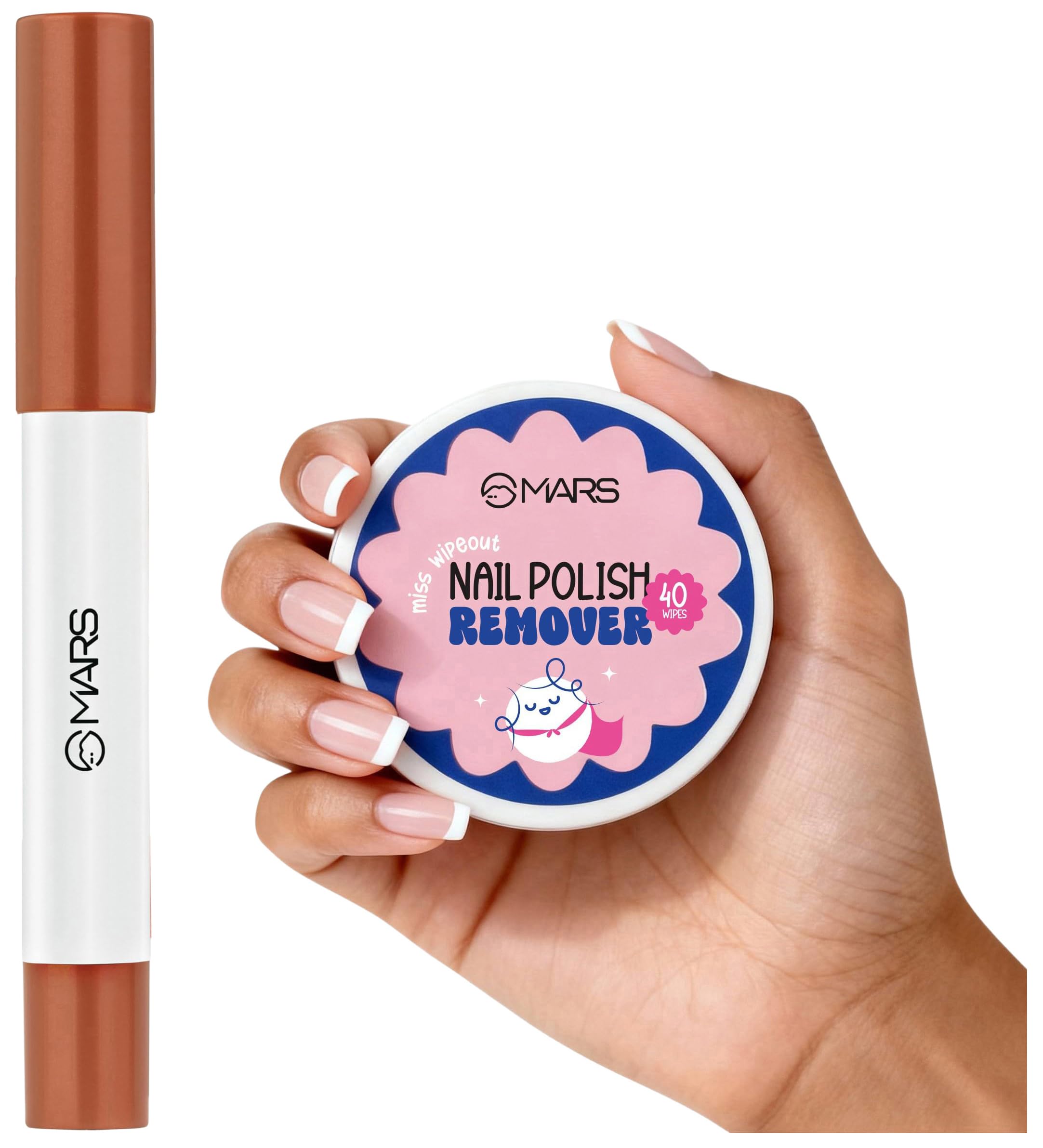MARS Miss Wipe Out Nail Polish Remover Wipes (40 Wipes) Gentle & Travel-Friendly Cloud Kiss Soft-Matte Lip Crayon (1.8gm) One-Stroke Smooth Glide | Full Coverage | Non Drying-picture-44