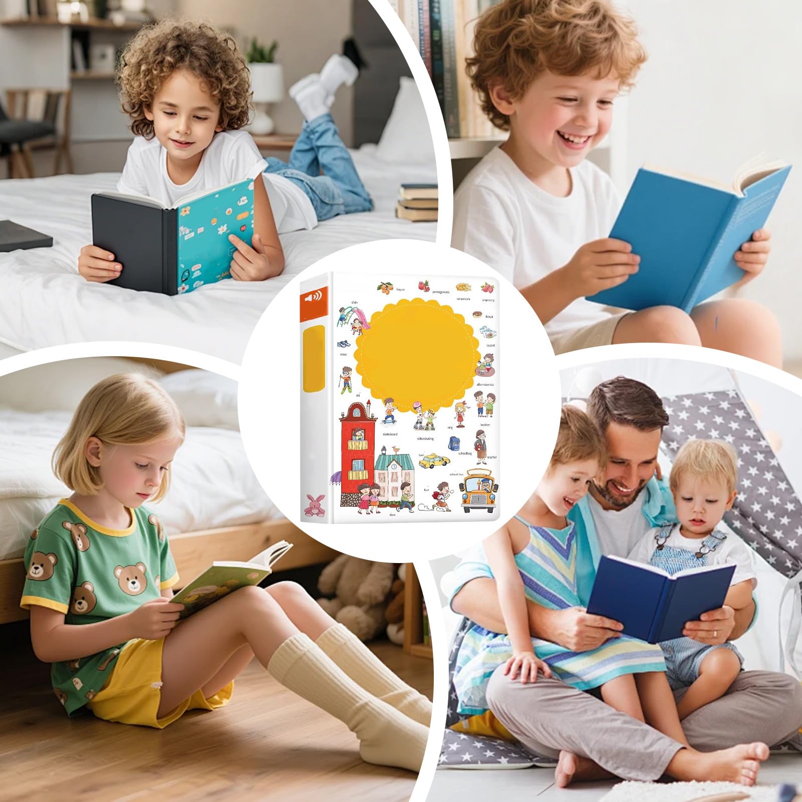 Genérico Libro parlante de Aprendizaje de inglés,18 Temas con Actividades de expresión,Libro de Audio en inglés para niños - Educativo para Preescolares y Educación Infantil