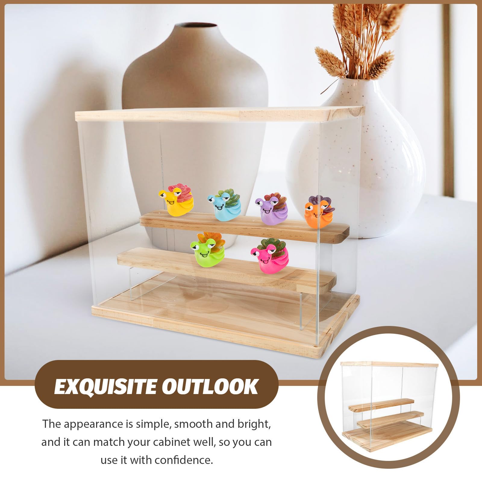 LABRIMP Organizador de Colección de Acrílico Gran Capacidad y Diseño Simple Vitrina 3 Capas para Figuras y Muñecas para Exhibición y Decoración