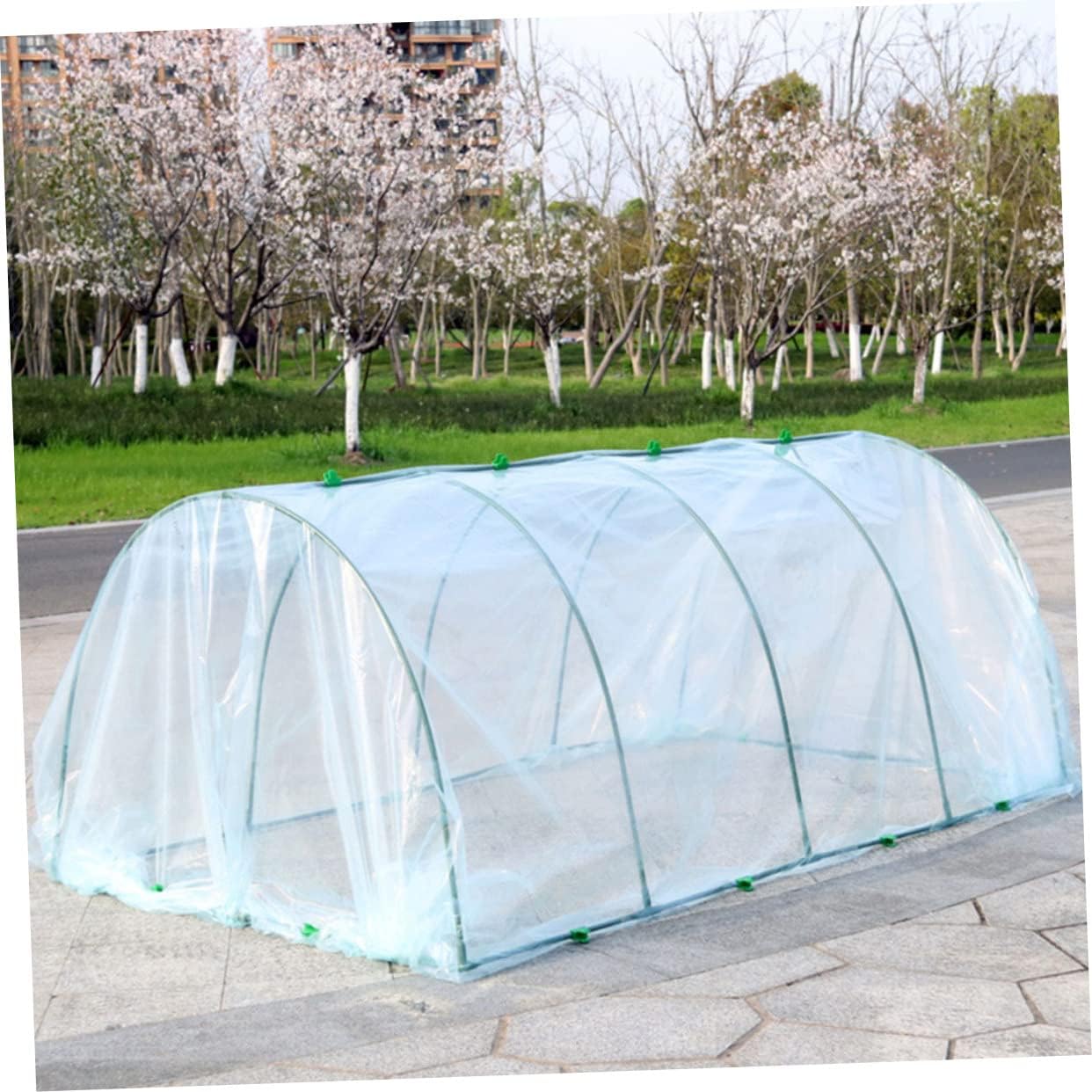 Greenhouse Plant Rain Shelter DIY Garden Flower Shelter with PE Cover Solid Steel Frame for Vegetables Use