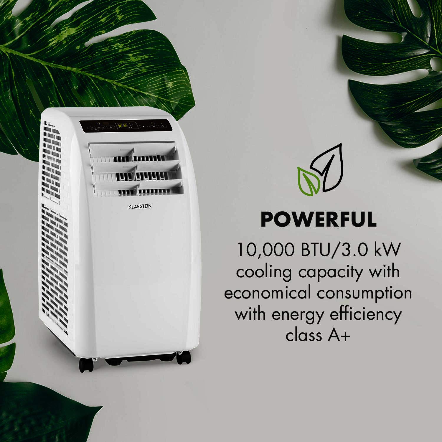 Klarstein Metrobreeze Rom mobilny klimatyzator - osuszacz, 10.000 BTU, 3 tryby, timer, pilot, biały